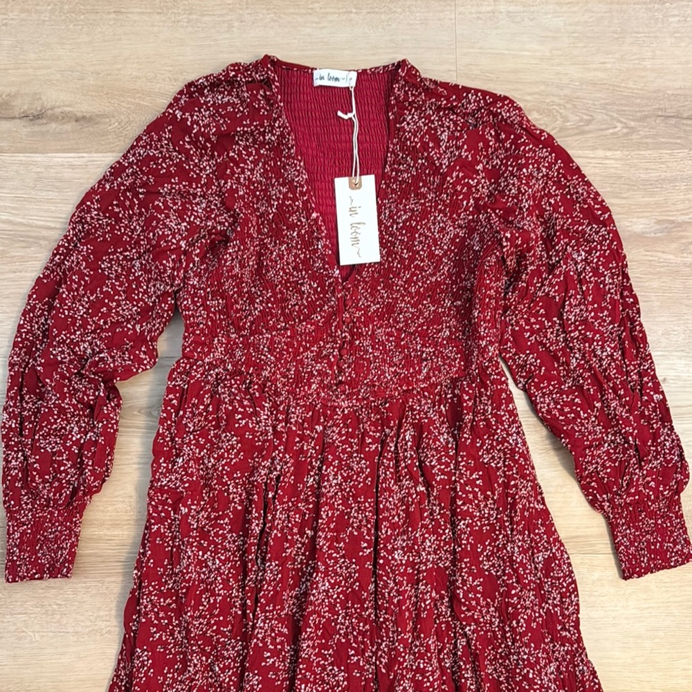 Red Floral  Dress